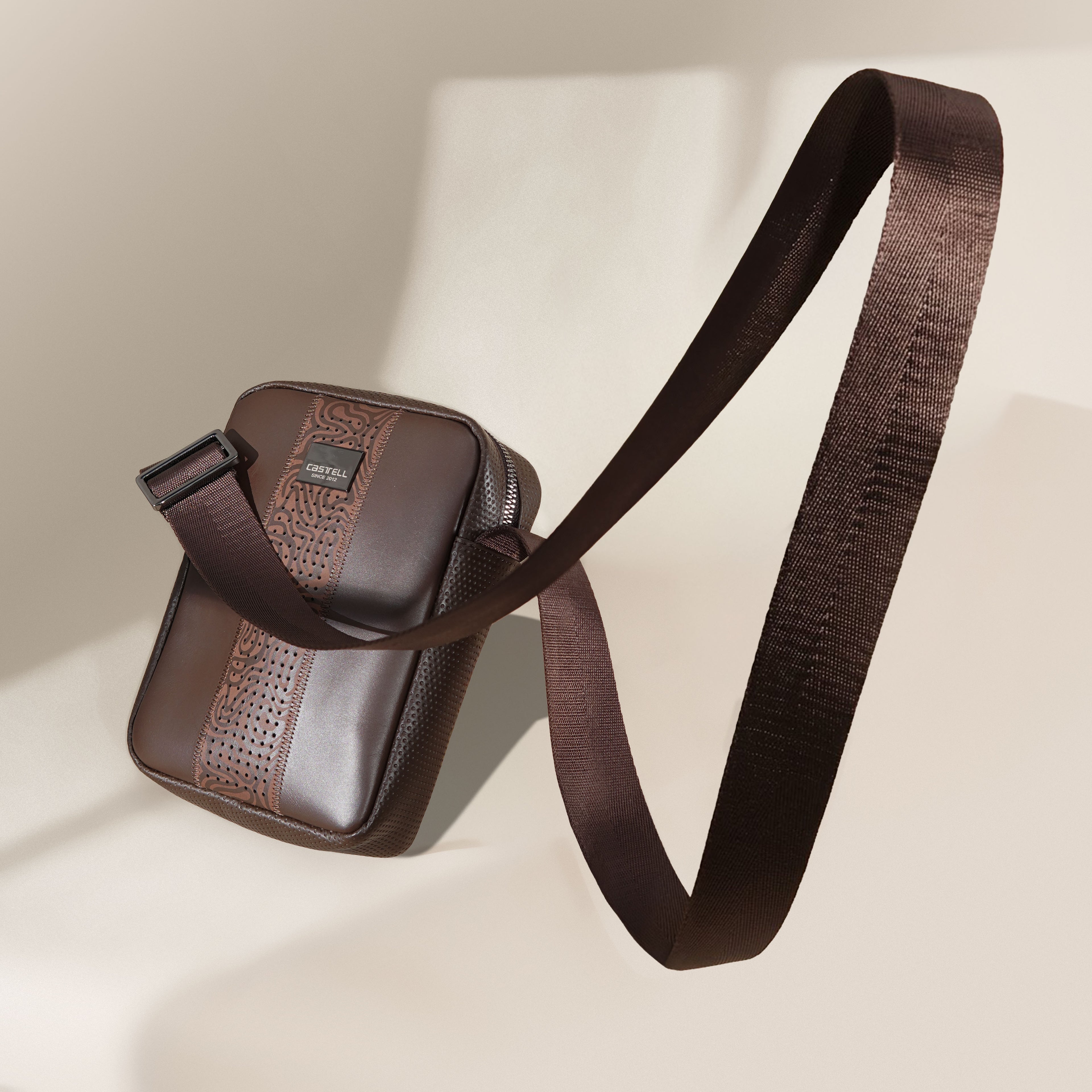 Bolso carriel en cuero para caballero