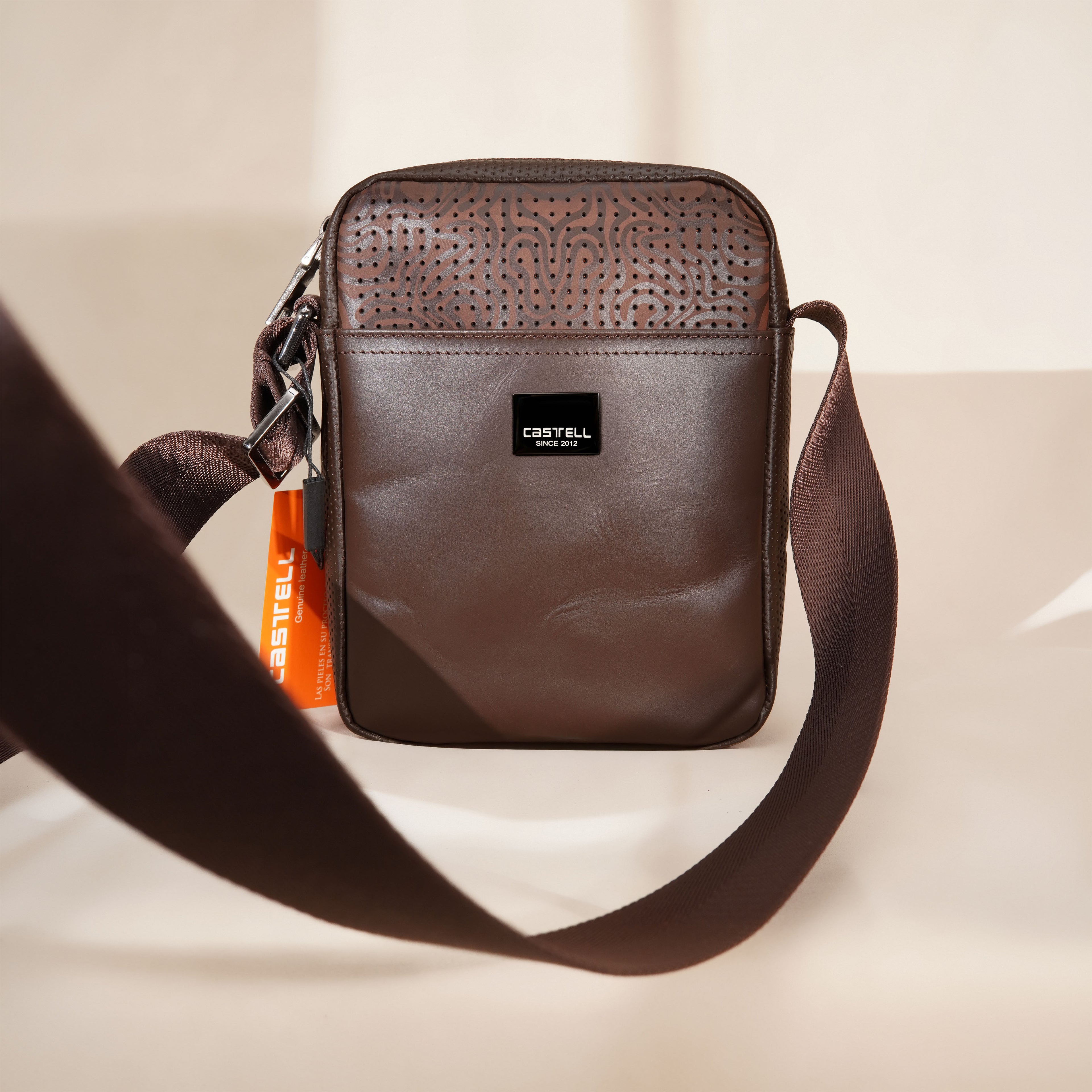 Bolso carriel en cuero para caballero